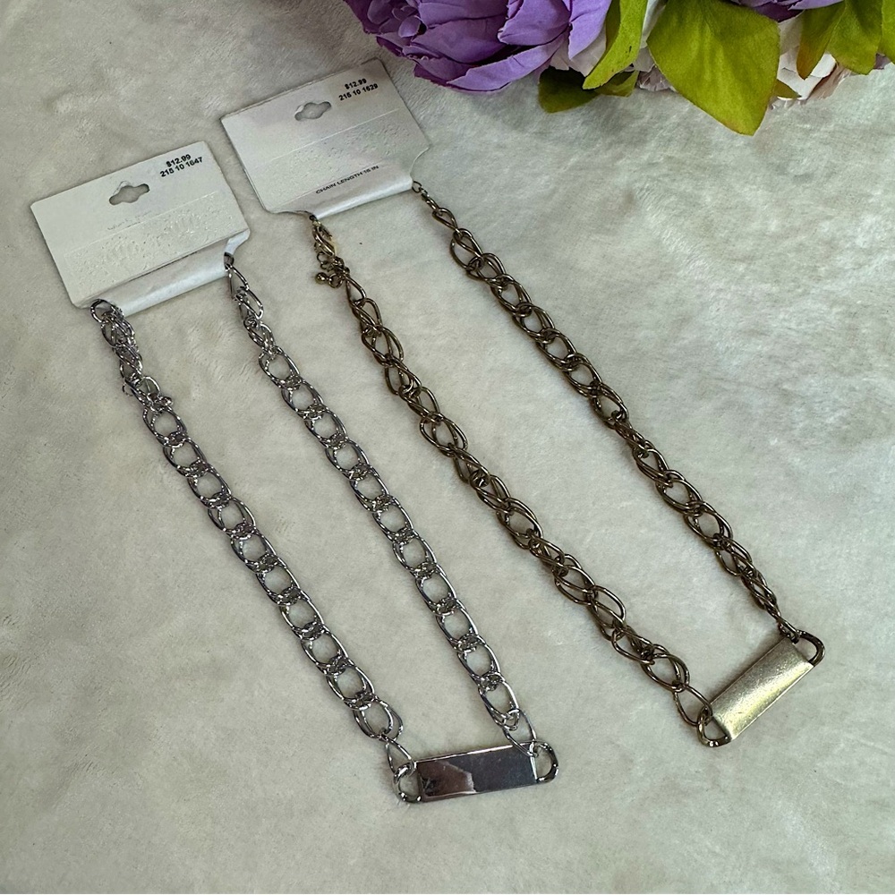 NWT Silver and Gold Chain Necklaces